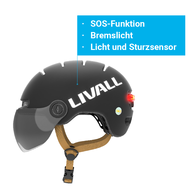 Helm mit Visier und SOS funktion
