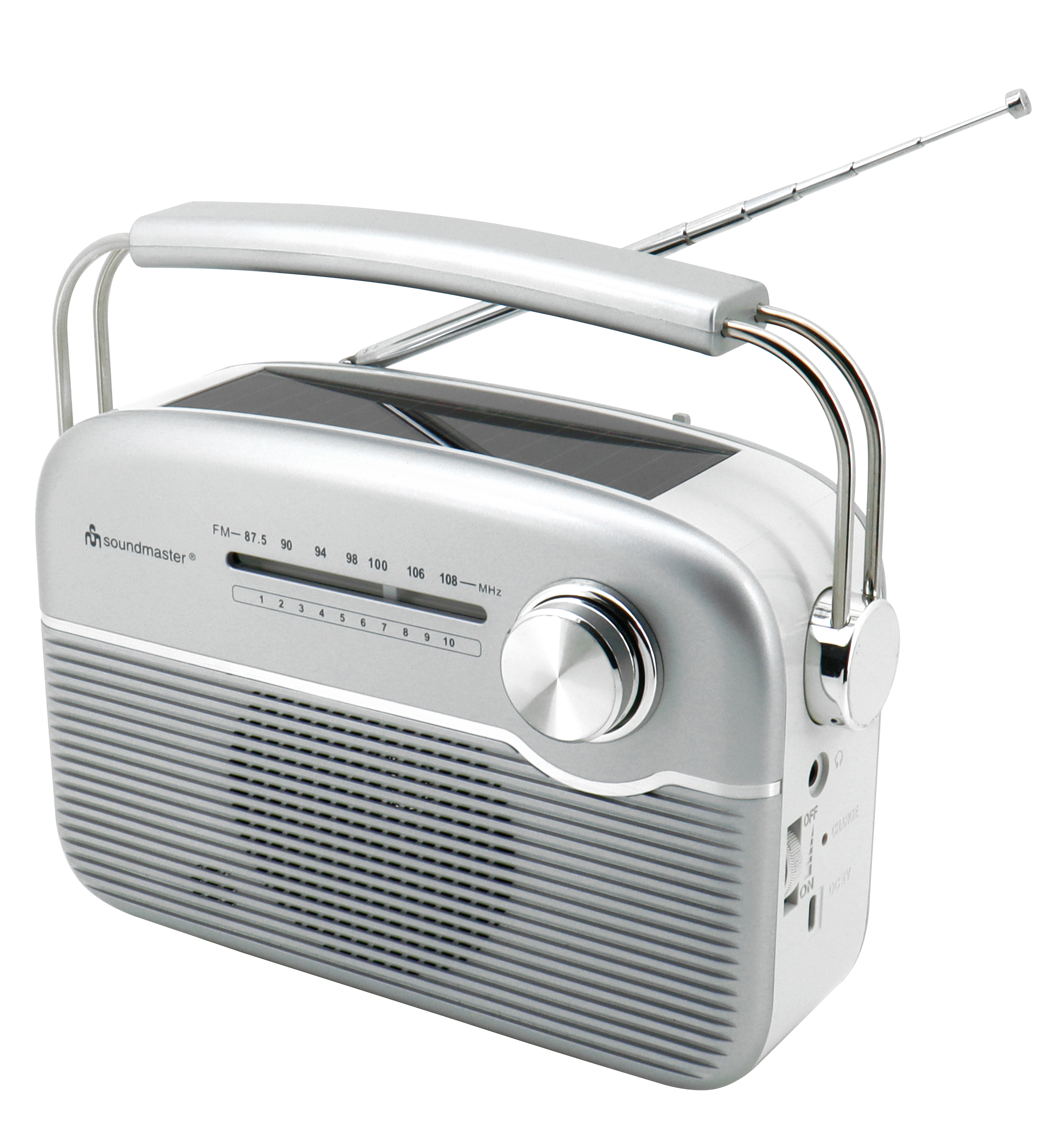UKW Radio silber mit Solarpanel