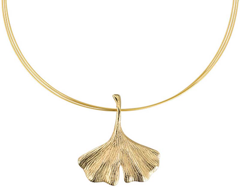 Petra Waszak: Collier "Ginkgo", Version vergoldet