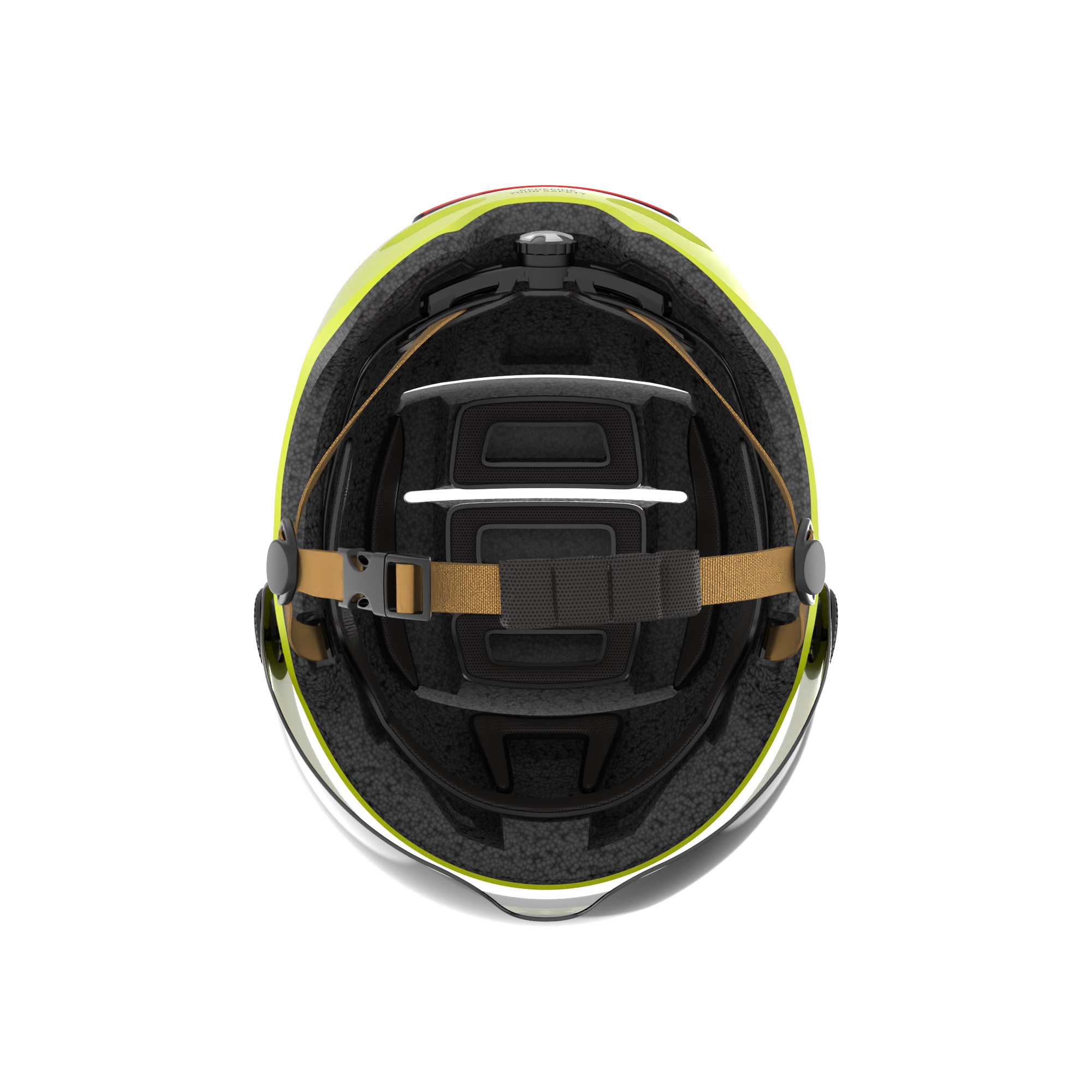 Fahrradhelm gelb Innenansicht