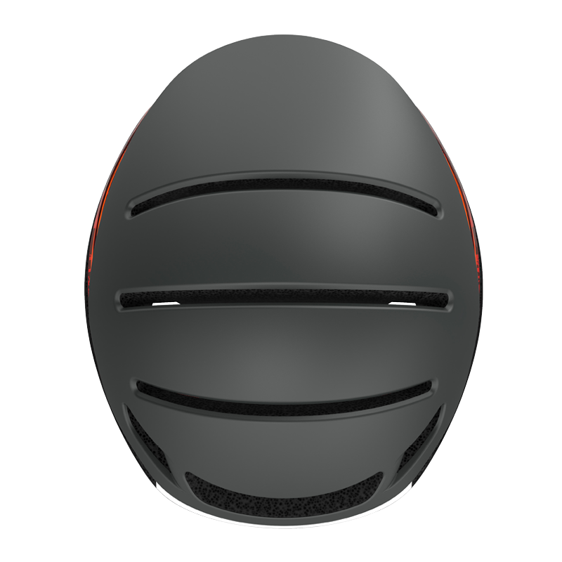 Fahrradhelm in schwarz Ansicht von oben, Belüftungschlitze