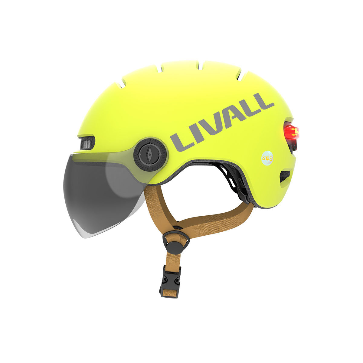 Fahrradhelm gelb seitlich