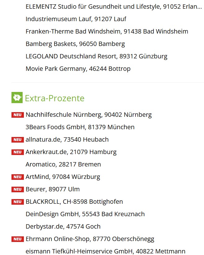 Schlemmerblock Nürnberg Auflistung der Teilnehmenden Restaurants