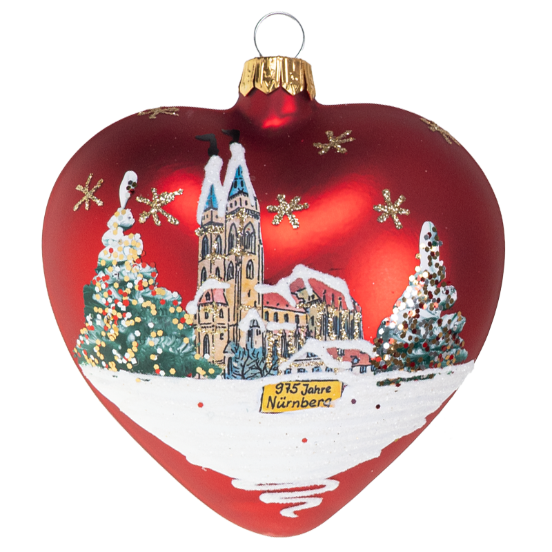 Weihnachtsherz mit Motiv Nürnberg