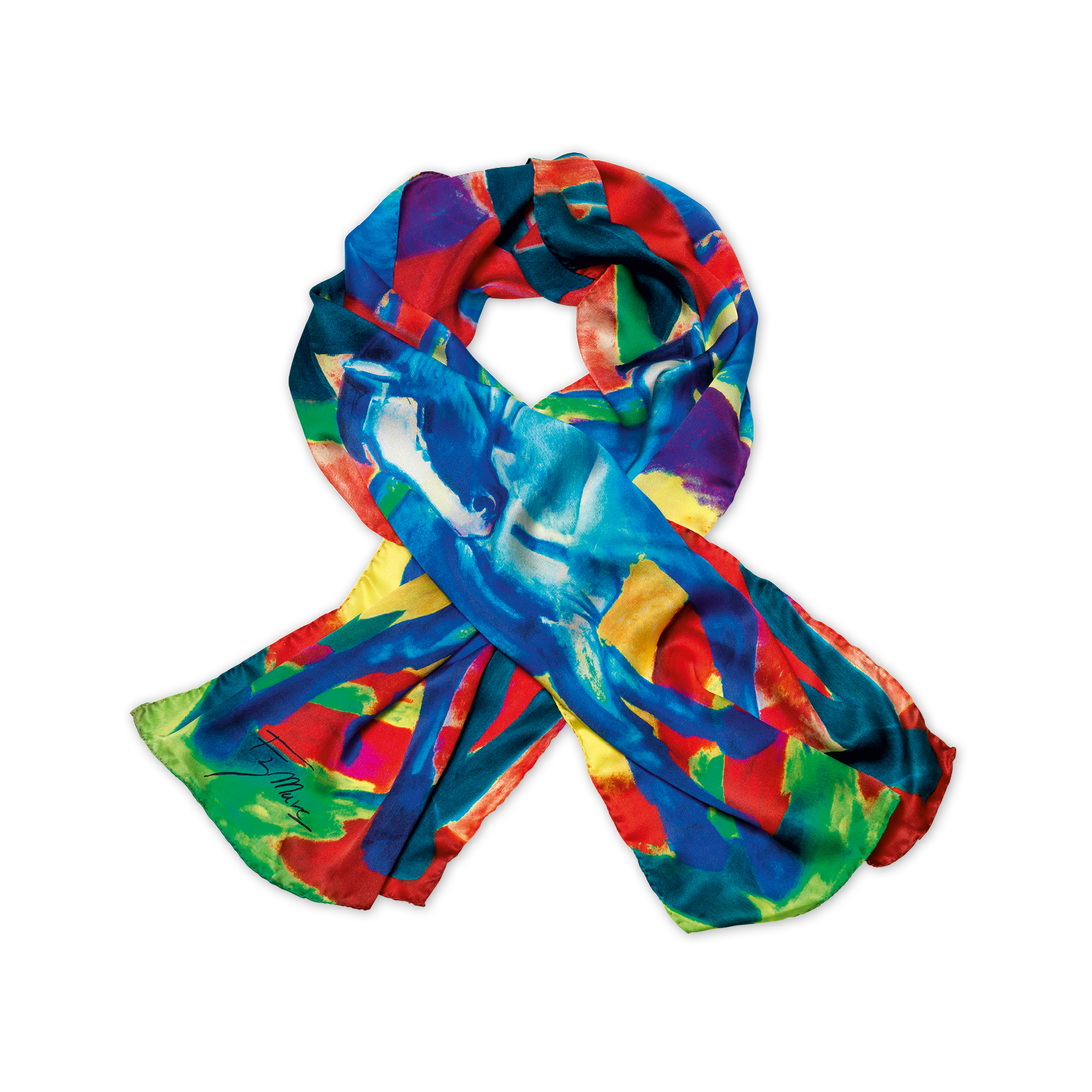 Seidenschal Blaues Pferd